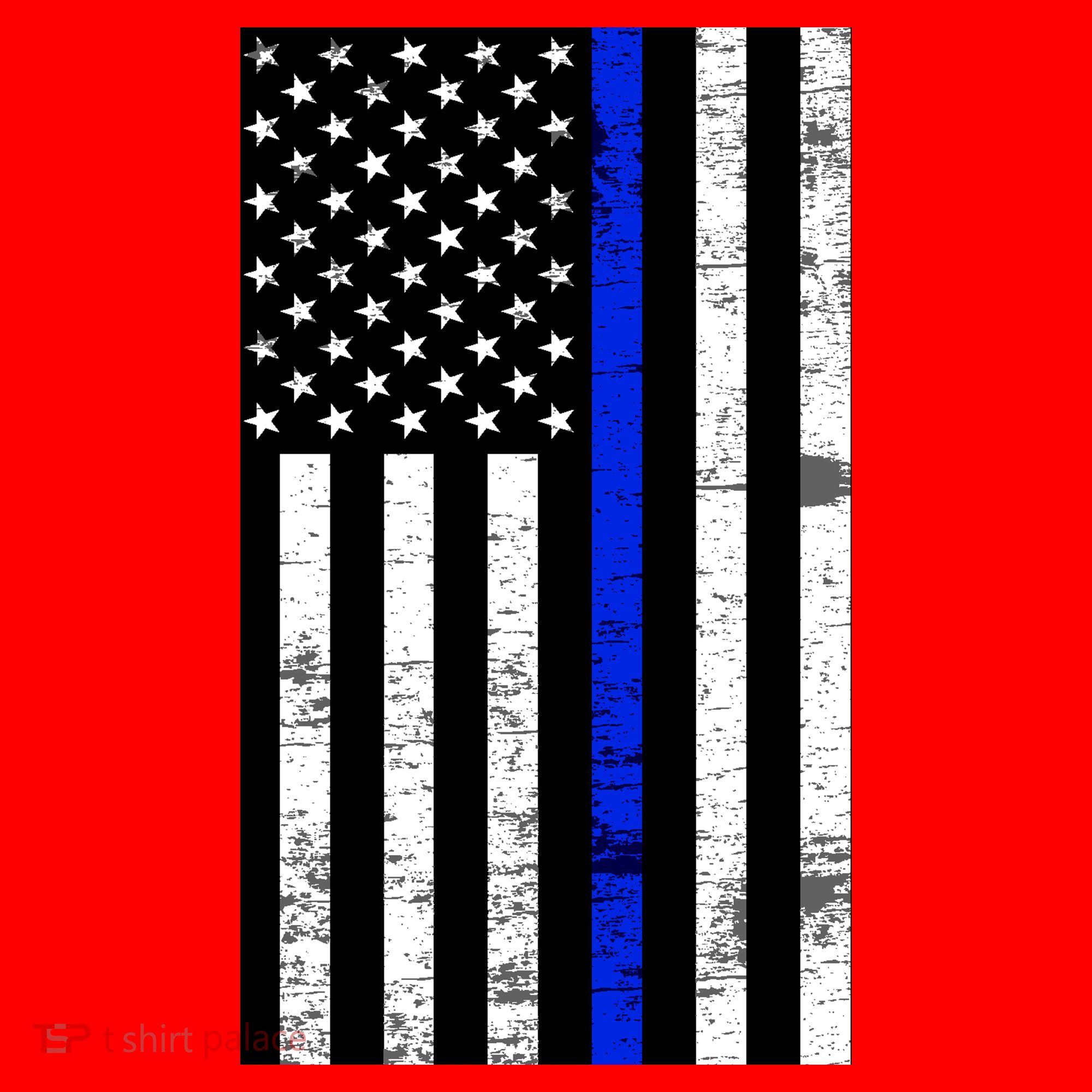 Thin Blue Line American Flag Santa Hat