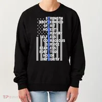 Thin Blue Line Blue Lives Us Flag Women's Sweatshirt thumb 0