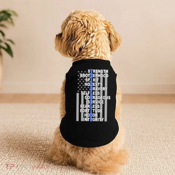 Thin Blue Line Blue Lives Us Flag Doggie Tank