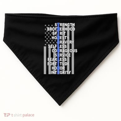Thin Blue Line Blue Lives Us Flag USA-Made Doggie Bandana