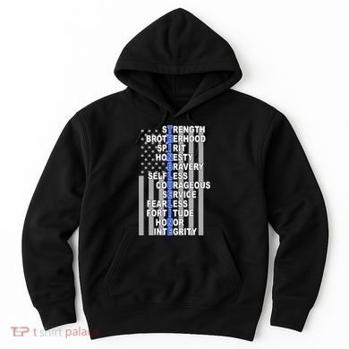 Thin Blue Line Blue Lives Us Flag Hoodie