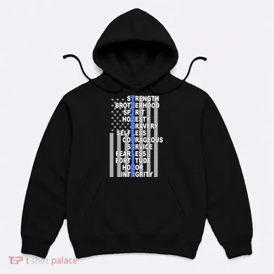 Thin Blue Line Blue Lives Us Flag Hoodie