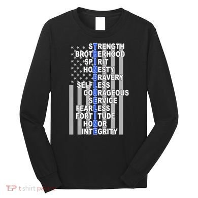 Thin Blue Line Blue Lives Us Flag Long Sleeve Shirt