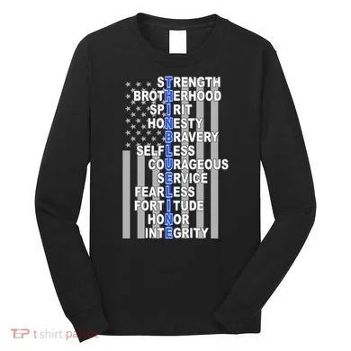 Thin Blue Line Blue Lives Us Flag Long Sleeve Shirt