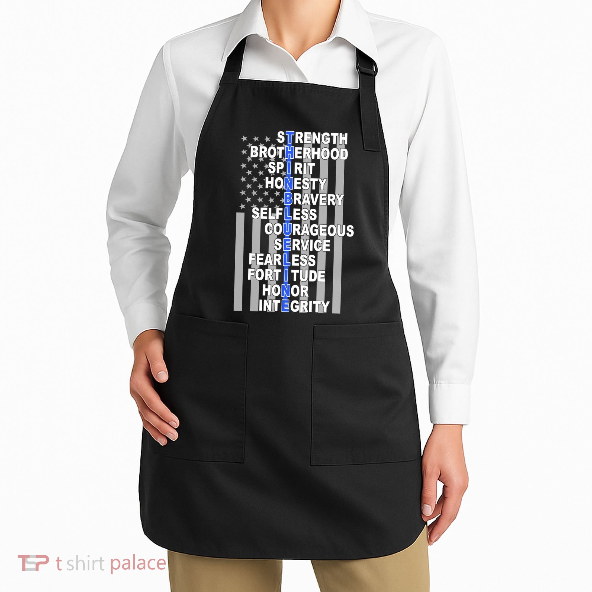 Thin Blue Line Blue Lives Us Flag Apron