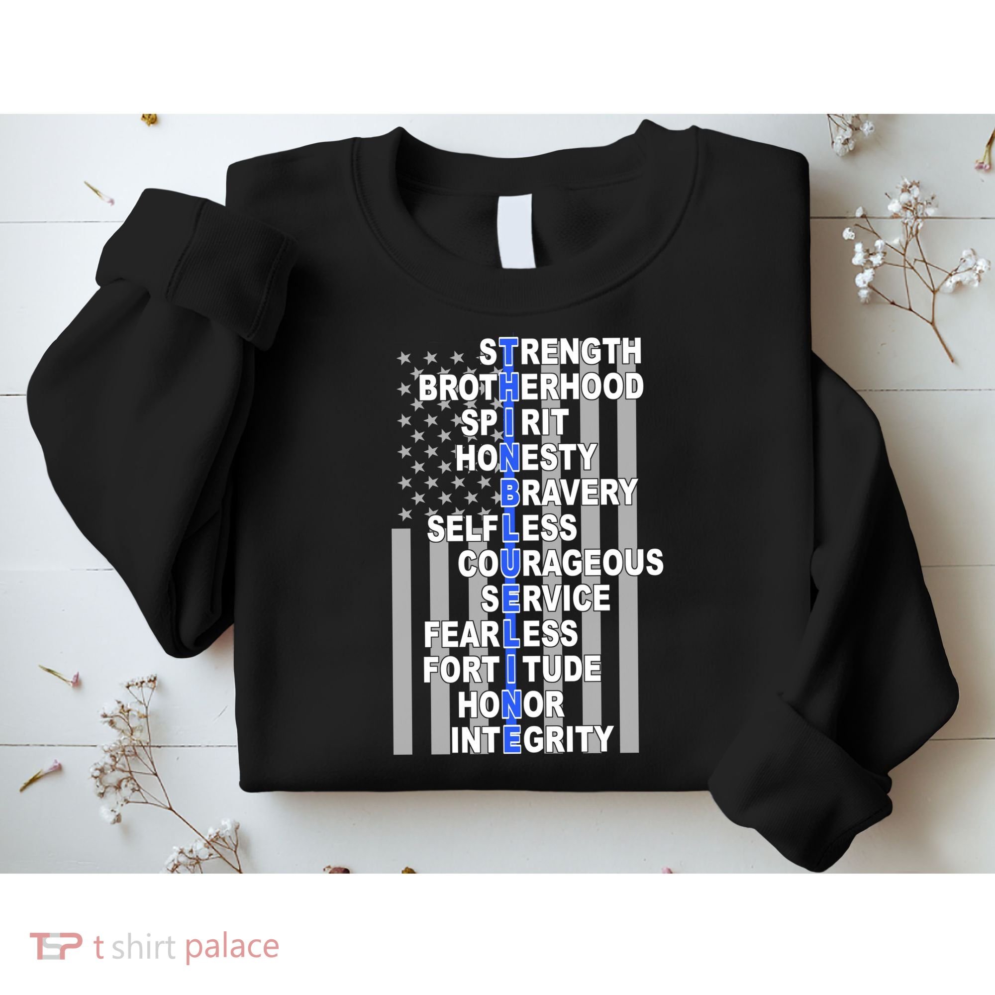 Thin Blue Line Blue Lives Us Flag Sweatshirt
