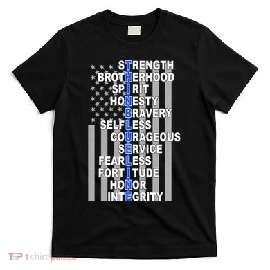 Thin Blue Line Blue Lives Us Flag T-Shirt