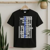 Thin Blue Line Blue Lives Us Flag T-Shirt thumb 2
