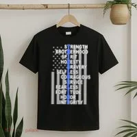Thin Blue Line Blue Lives Us Flag T-Shirt thumb 2