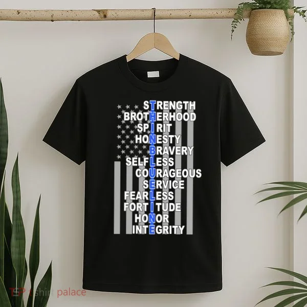 Thin Blue Line Blue Lives Us Flag T-Shirt
