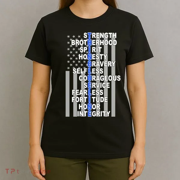 Thin Blue Line Blue Lives Us Flag T-Shirt