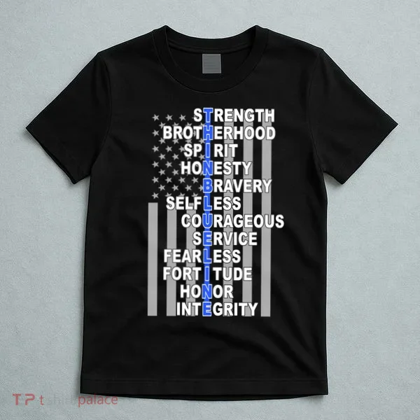 Thin Blue Line Blue Lives Us Flag T-Shirt