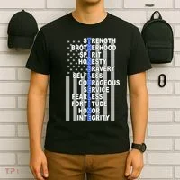 Thin Blue Line Blue Lives Us Flag T-Shirt thumb 6
