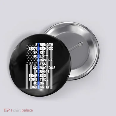 Thin Blue Line Blue Lives Us Flag Button