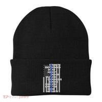 Thin Blue Line Blue Lives Us Flag Beanie thumb 0