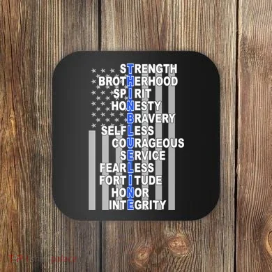 Thin Blue Line Blue Lives Us Flag Coaster