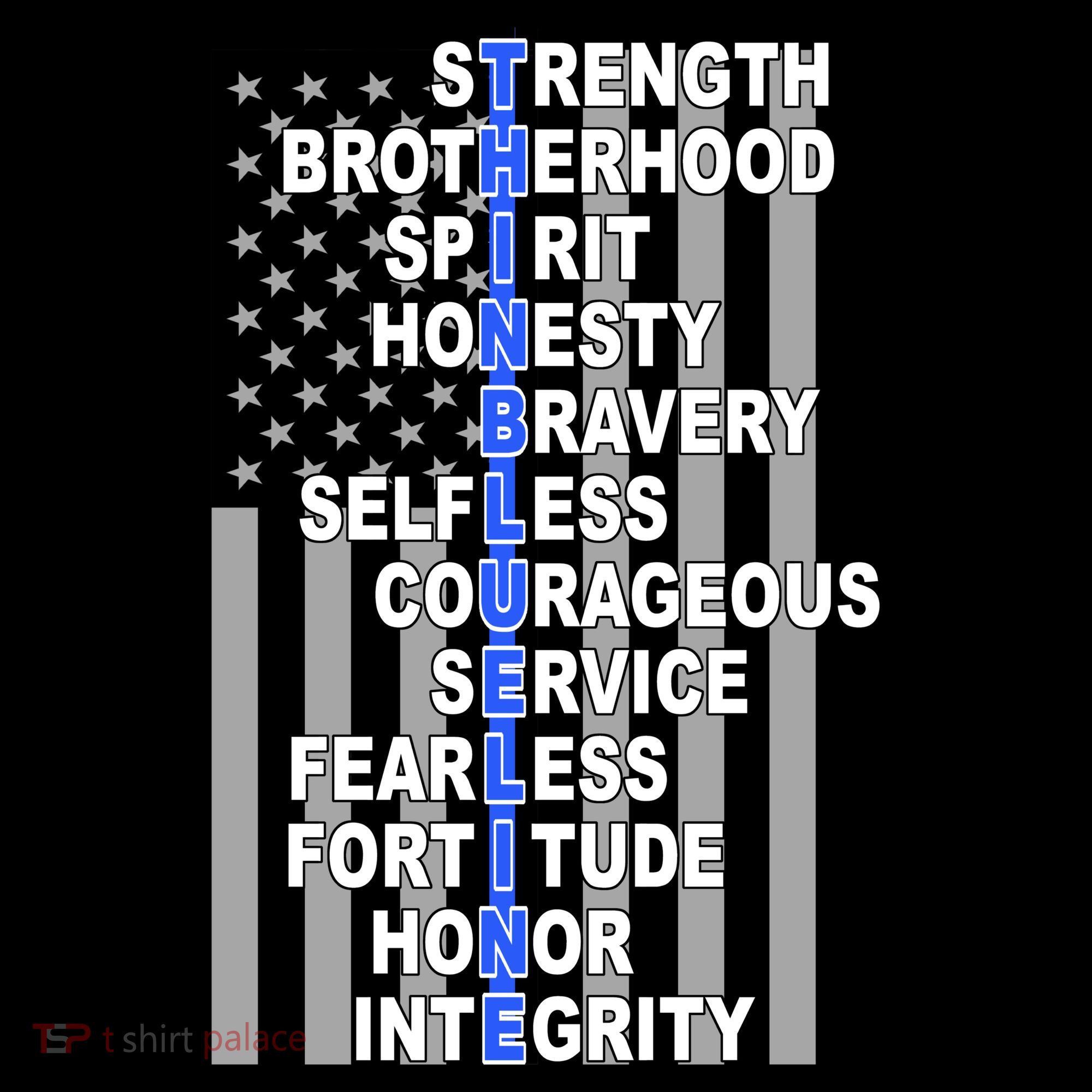 Thin Blue Line Blue Lives Us Flag Coaster