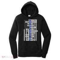 Thin Blue Line Blue Lives Us Flag Women's Hoodie thumb 0