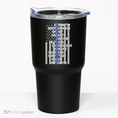 Thin Blue Line Blue Lives Us Flag Tumbler