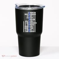 Thin Blue Line Blue Lives Us Flag Tumbler thumb 0
