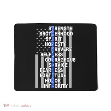 Thin Blue Line Blue Lives Us Flag Mousepad