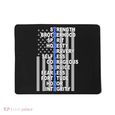Thin Blue Line Blue Lives Us Flag Mousepad