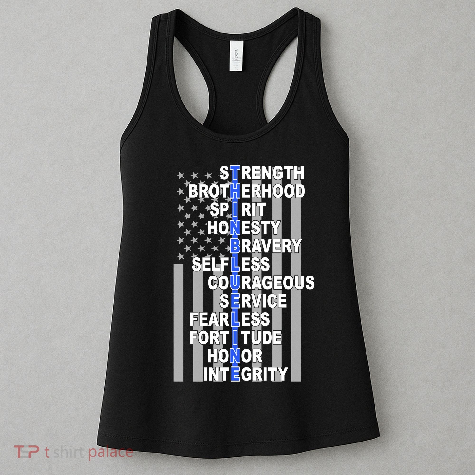 Thin Blue Line Blue Lives Us Flag Women's Tank Top