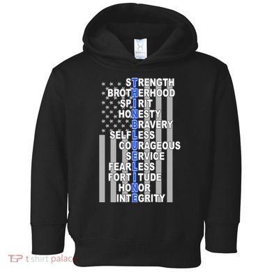 Thin Blue Line Blue Lives Us Flag Toddler Hoodie