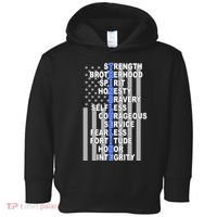 Thin Blue Line Blue Lives Us Flag Toddler Hoodie thumb 0