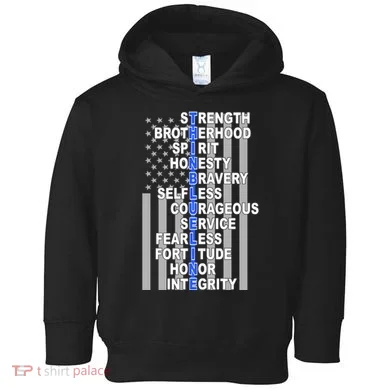 Thin Blue Line Blue Lives Us Flag Toddler Hoodie