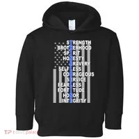 Thin Blue Line Blue Lives Us Flag Toddler Hoodie thumb 0