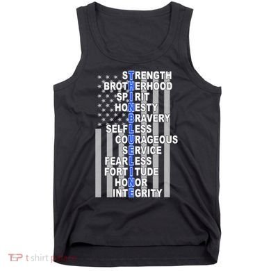 Thin Blue Line Blue Lives Us Flag Tank Top