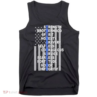 Thin Blue Line Blue Lives Us Flag Tank Top