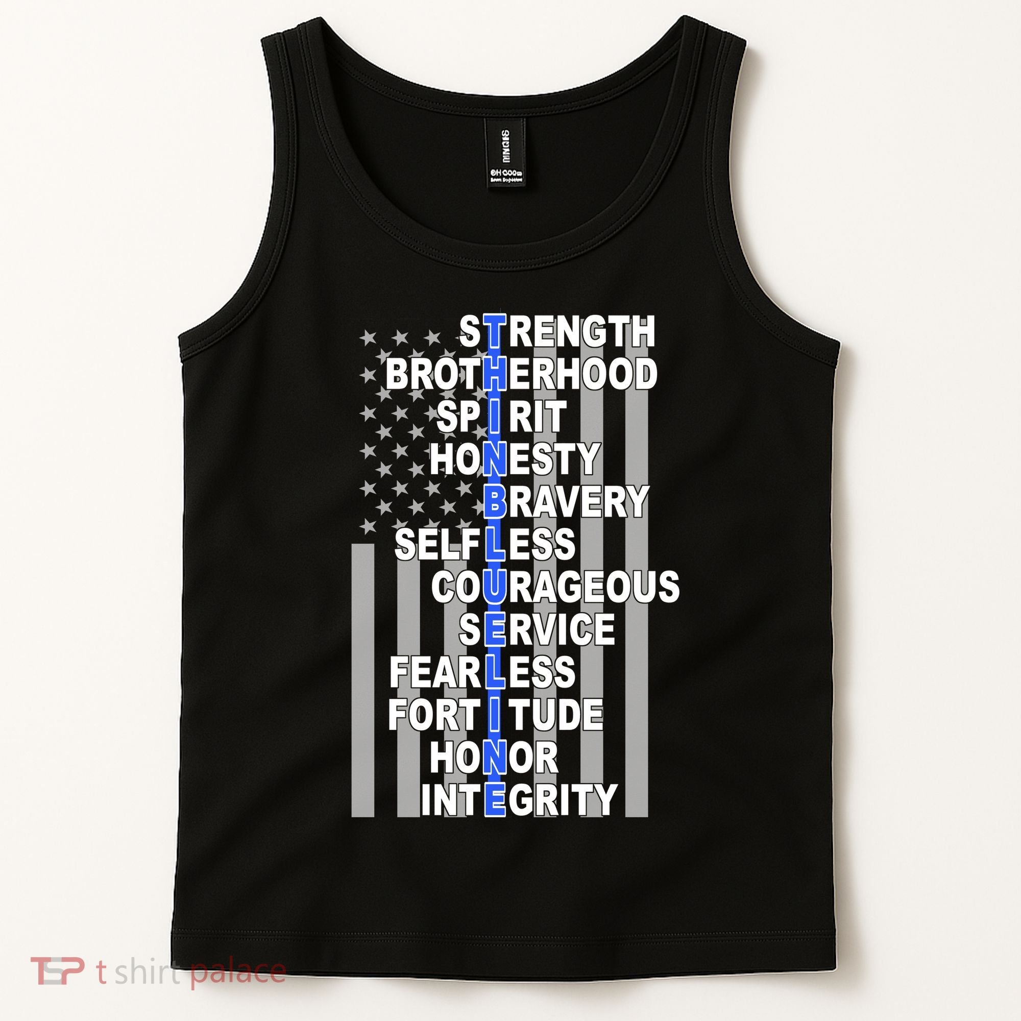 Thin Blue Line Blue Lives Us Flag Tank Top