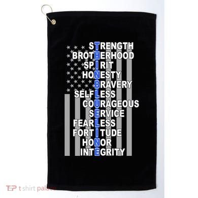 Thin Blue Line Blue Lives Us Flag Golf Towel