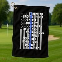 Thin Blue Line Blue Lives Us Flag Golf Towel thumb 1