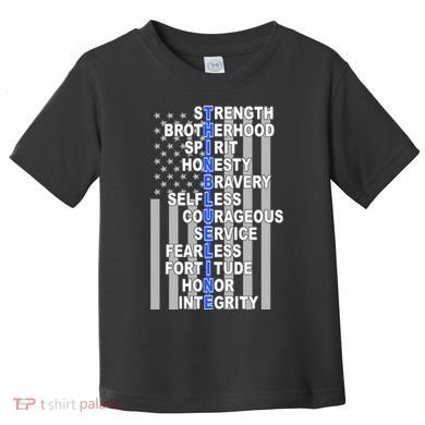 Thin Blue Line Blue Lives Us Flag Toddler T-Shirt