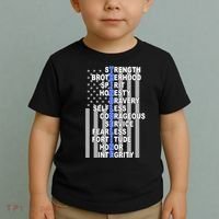 Thin Blue Line Blue Lives Us Flag Toddler T-Shirt thumb 2