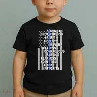 Thin Blue Line Blue Lives Us Flag Toddler T-Shirt thumb 2