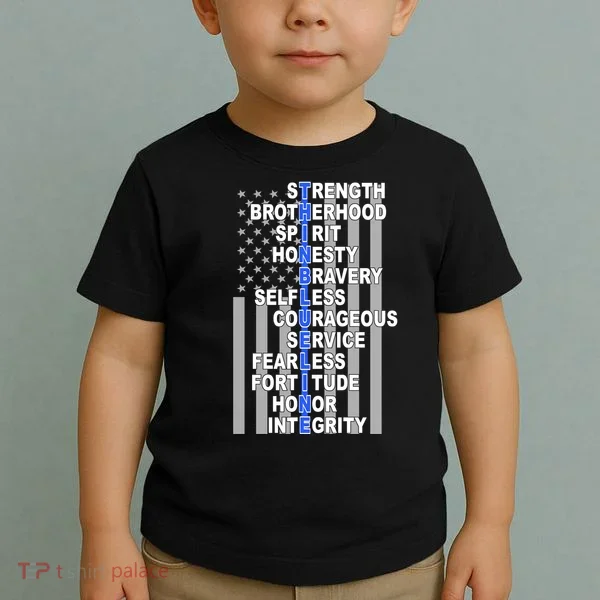 Thin Blue Line Blue Lives Us Flag Toddler T-Shirt
