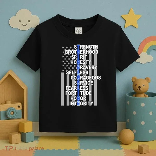 Thin Blue Line Blue Lives Us Flag Toddler T-Shirt