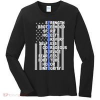 Thin Blue Line Blue Lives Us Flag Women's Long Sleeve Shirt thumb 0