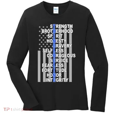 Thin Blue Line Blue Lives Us Flag Women's Long Sleeve Shirt