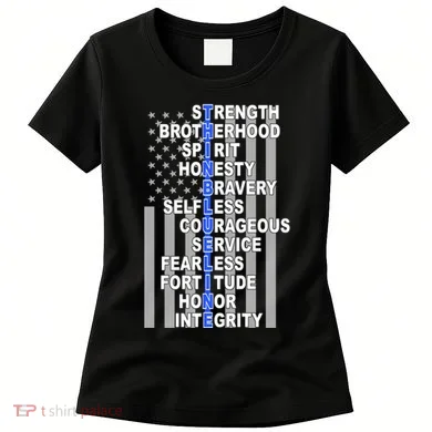 Thin Blue Line Blue Lives Us Flag Women's T-Shirt