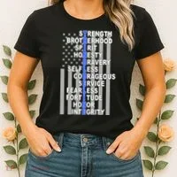 Thin Blue Line Blue Lives Us Flag Women's T-Shirt thumb 2