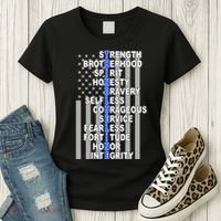 Thin Blue Line Blue Lives Us Flag Women's T-Shirt thumb 3