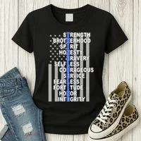 Thin Blue Line Blue Lives Us Flag Women's T-Shirt thumb 3