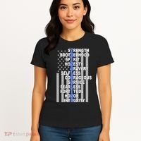 Thin Blue Line Blue Lives Us Flag Women's T-Shirt thumb 4