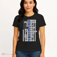 Thin Blue Line Blue Lives Us Flag Women's T-Shirt thumb 4