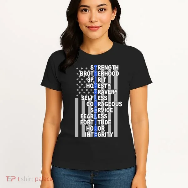 Thin Blue Line Blue Lives Us Flag Women's T-Shirt